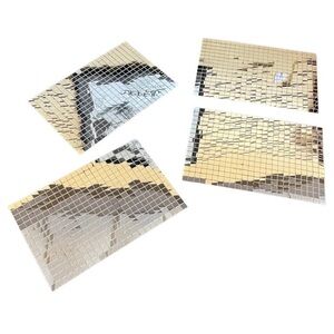 Set of 4 Tomorrow Designs MCM Square Mirror Mosaic Placemats 11x17